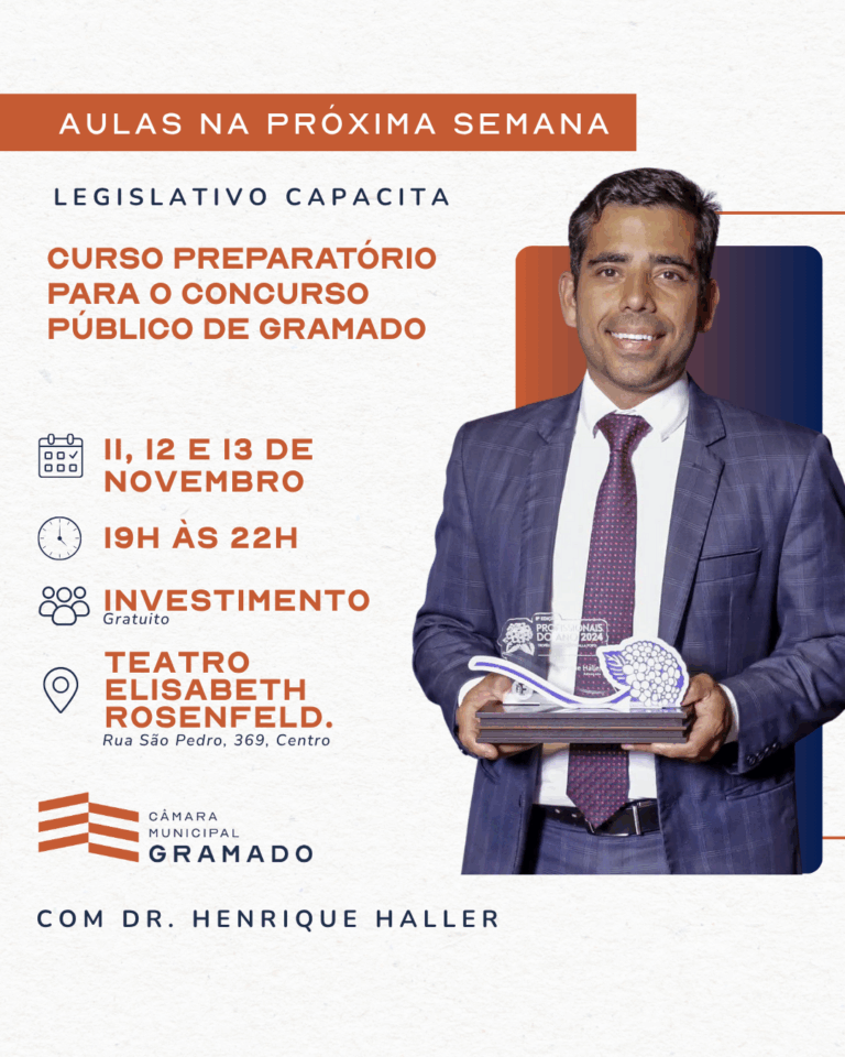 Câmara realizará curso preparatório gratuito para o concurso público municipal